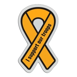 Looped Ribbon - White Lightweight Plastic Badge With Safety Pin Or Magnet Backing