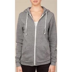 Rocky - Eco Gray X S- X L - Unisex Eco-fleece Zip Hoodie With Drawstring Ties