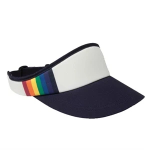 Rainbow - Unisex 70's Inspired Visor With Crown And Contrasting Color Bill