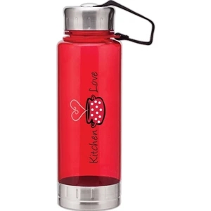 H2go (r) Fusion - Red - 23 Oz Single Wall (bpa Free) Acrylic Bottle, Threaded Lid With Stainless Accents