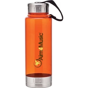 H2go (r) Fusion - Orange - 23 Oz Single Wall (bpa Free) Acrylic Bottle, Threaded Lid With Stainless Accents