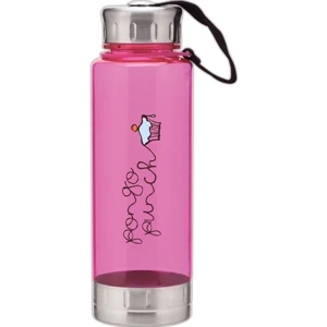 H2go (r) Fusion - Pink - 23 Oz Single Wall (bpa Free) Acrylic Bottle, Threaded Lid With Stainless Accents