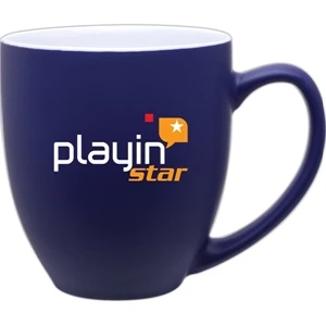 Bistro - Cobalt Blue - Ceramic, Two Tone, Matte Color Mug With Glossy White Interior Mug, 15 Oz