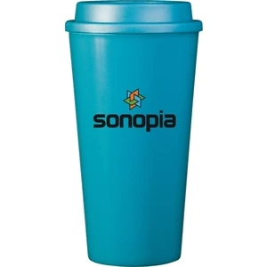 Cup2go (r) - Aqua - 16 Oz Double Wall Polypropylene Cup With Threaded Lid