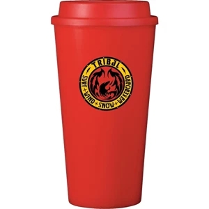 Cup2go (r) - Red - 16 Oz Double Wall Polypropylene Cup With Threaded Lid