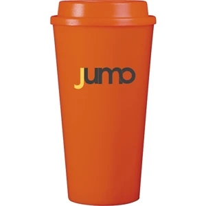 Cup2go (r) - Orange - 16 Oz Double Wall Polypropylene Cup With Threaded Lid