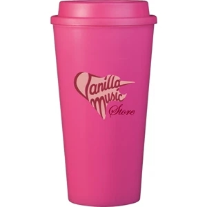Cup2go (r) - Pink - 16 Oz Double Wall Polypropylene Cup With Threaded Lid