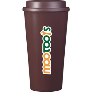 Cup2go (r) - Brown - 16 Oz Double Wall Polypropylene Cup With Threaded Lid
