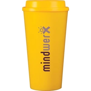 Cup2go (r) - Yellow - 16 Oz Double Wall Polypropylene Cup With Threaded Lid