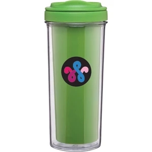 Evo - Apple - 15 Oz Double Wall Acrylic Tumbler With Ergonomic Push-on Swivel Lid