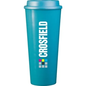 Cup2go (tm) - Aqua - 20 Oz Double Wall Polypropylene Cup With Threaded Lid