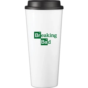 Cup2go (tm) - White - 20 Oz Double Wall Polypropylene Cup With Threaded Lid
