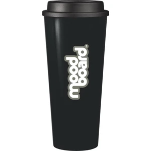 Cup2go (tm) - Black - 20 Oz Double Wall Polypropylene Cup With Threaded Lid