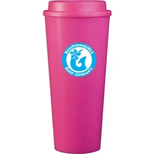 Cup2go (tm) - Pink - 20 Oz Double Wall Polypropylene Cup With Threaded Lid