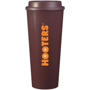 Cup2go (tm) - Brown - 20 Oz Double Wall Polypropylene Cup With Threaded Lid