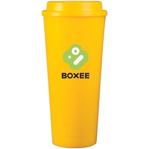Cup2go (tm) - Yellow - 20 Oz Double Wall Polypropylene Cup With Threaded Lid
