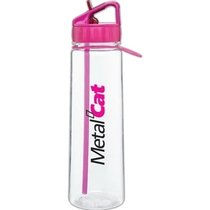 H2go (r) Angle - Fuchsia - 30 Oz Single Wall Tritan (tm) Copolyester Bottle With Flip-up Straw, Silicone Grip