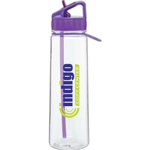 H2go (r) Angle - Purple - 30 Oz Single Wall Tritan (tm) Copolyester Bottle With Flip-up Straw, Silicone Grip
