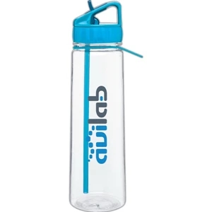 H2go (r) Angle - Aqua - 30 Oz Single Wall Tritan (tm) Copolyester Bottle With Flip-up Straw, Silicone Grip
