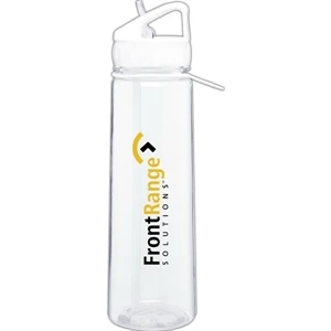 H2go (r) Angle - White - 30 Oz Single Wall Tritan (tm) Copolyester Bottle With Flip-up Straw, Silicone Grip