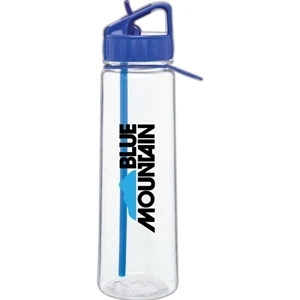H2go (r) Angle - Blue - 30 Oz Single Wall Tritan (tm) Copolyester Bottle With Flip-up Straw, Silicone Grip