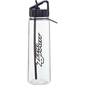 H2go (r) Angle - Black - 30 Oz Single Wall Tritan (tm) Copolyester Bottle With Flip-up Straw, Silicone Grip