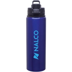H2go (r) Surge - Blue - 28 Oz Single Wall Aluminum Water Bottle With Threaded Flip-top Lid