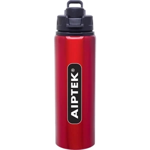 H2go (r) Surge - Red - 28 Oz Single Wall Aluminum Water Bottle With Threaded Flip-top Lid