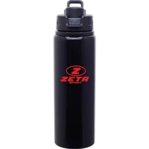 H2go (r) Surge - Black - 28 Oz Single Wall Aluminum Water Bottle With Threaded Flip-top Lid