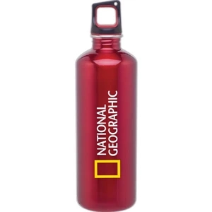 H2go (r) Classic - Red - 24 Oz Single Wall 18/8 Stainless Steel Water Bottle With Threaded 2-tone Lid