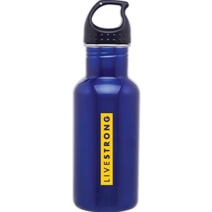 H2go (r) Bolt - Blue - 18 Oz Single Wall 18/8 Stainless Steel Water Bottle With Threaded Lid