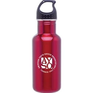H2go (r) Bolt - Red - 18 Oz Single Wall 18/8 Stainless Steel Water Bottle With Threaded Lid