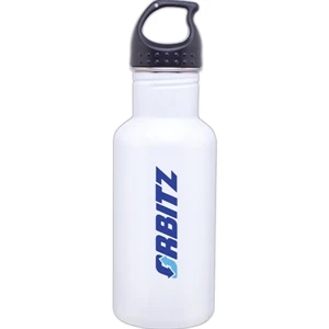H2go (r) Bolt - White - 18 Oz Single Wall 18/8 Stainless Steel Water Bottle With Threaded Lid