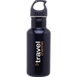 H2go (r) Bolt - Black - 18 Oz Single Wall 18/8 Stainless Steel Water Bottle With Threaded Lid