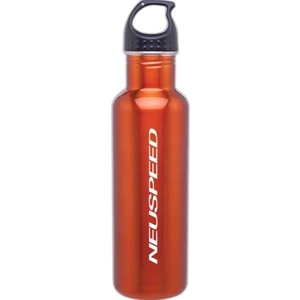 H2go (r) Bolt - Orange - 24 Oz Single Wall 18/8 Stainless Steel Water Bottle With Threaded Lid