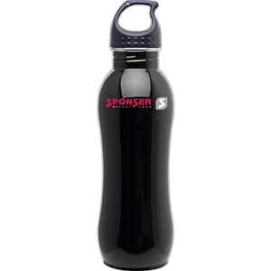 H2go (r) Balance - Black - 24 Oz. Single Wall 18/8 Stainless Steel Sport Bottle With Threaded Lid