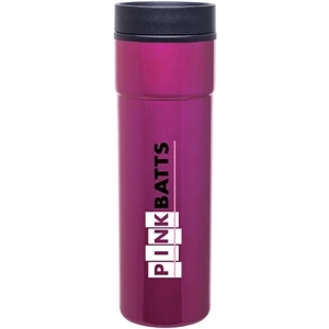 Como - Fuchsia - 16 Oz Stainless Steel Tumbler With Plastic Liner, Foam Insulated, Push-on Lid