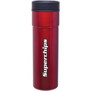 Como - Red - 16 Oz Stainless Steel Tumbler With Plastic Liner, Foam Insulated, Push-on Lid