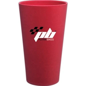 Eco Pint - Red - 16 Oz. Single Wall Pint Tumbler Made From Bamboo Fiber