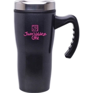 Stealth - Graphite - 16 Oz Double Wall Stainless Steel Mug With Plastic Liner, Foam Insulated