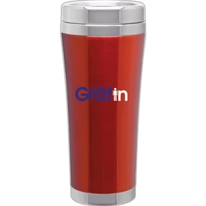 Veer - Orange - 18 Oz Double Wall 18/8 Stainless Steel Tumbler, Foam Insulated With Push On Lid