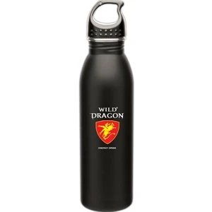 H2go (r) Solus - Matte Black - 24 Oz Single Wall Stainless Steel Water Bottle With Threaded Lid