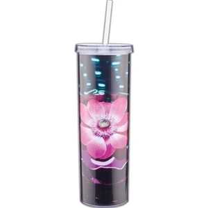 Verona - 16 Oz Double Wall Acrylic Tumbler With 4 Color Process Paper Insert