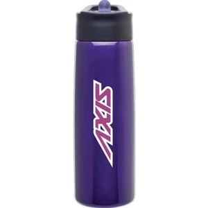 H2go (r) Hydra - Purple - 24 Oz Single Wall Stainless Steel Water Bottle With Flip-up Straw