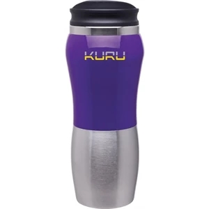Maui Fusion - Purple - 14 Oz 2-tone Acrylic And 18/8 Stainless Steel Tumbler, Foam Insulated, Push On Lid