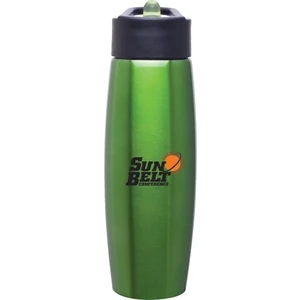 H2go (r) Orbit - Apple - 25 Oz Single Wall Stainless Steel Water Bottle With Flip-up Straw