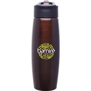 H2go (r) Orbit - Brown - 25 Oz Single Wall Stainless Steel Water Bottle With Flip-up Straw