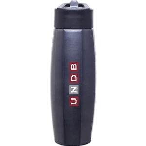 H2go (r) Orbit - Graphite - 25 Oz Single Wall Stainless Steel Water Bottle With Flip-up Straw