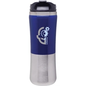 Laguna Fusion - Blue - 14 Oz 2-tone Acrylic And 18/8 Stainless Steel Tumbler, Foam Insulated With Lid