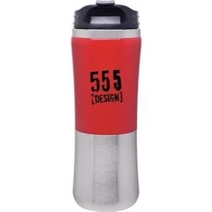 Laguna Fusion - Red - 14 Oz 2-tone Acrylic And 18/8 Stainless Steel Tumbler, Foam Insulated With Lid